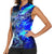 Blue Lightning Striped Bass Women Sleeveless Polo Shirt Power Surge Fishing Hook Electric Print - Wonder Print Shop