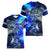 Blue Lightning Striped Bass Women V-Neck T-Shirt Power Surge Fishing Hook Electric Print - Wonder Print Shop