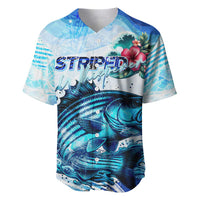 Striped Bass Whisperer Baseball Jersey Tropical Wave Fishing Design - Wonder Print Shop