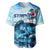 Striped Bass Whisperer Baseball Jersey Tropical Wave Fishing Design - Wonder Print Shop
