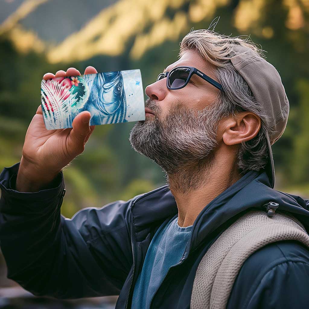 Striped Bass Whisperer 4 in 1 Can Cooler Tumbler Tropical Wave Fishing Design - Wonder Print Shop