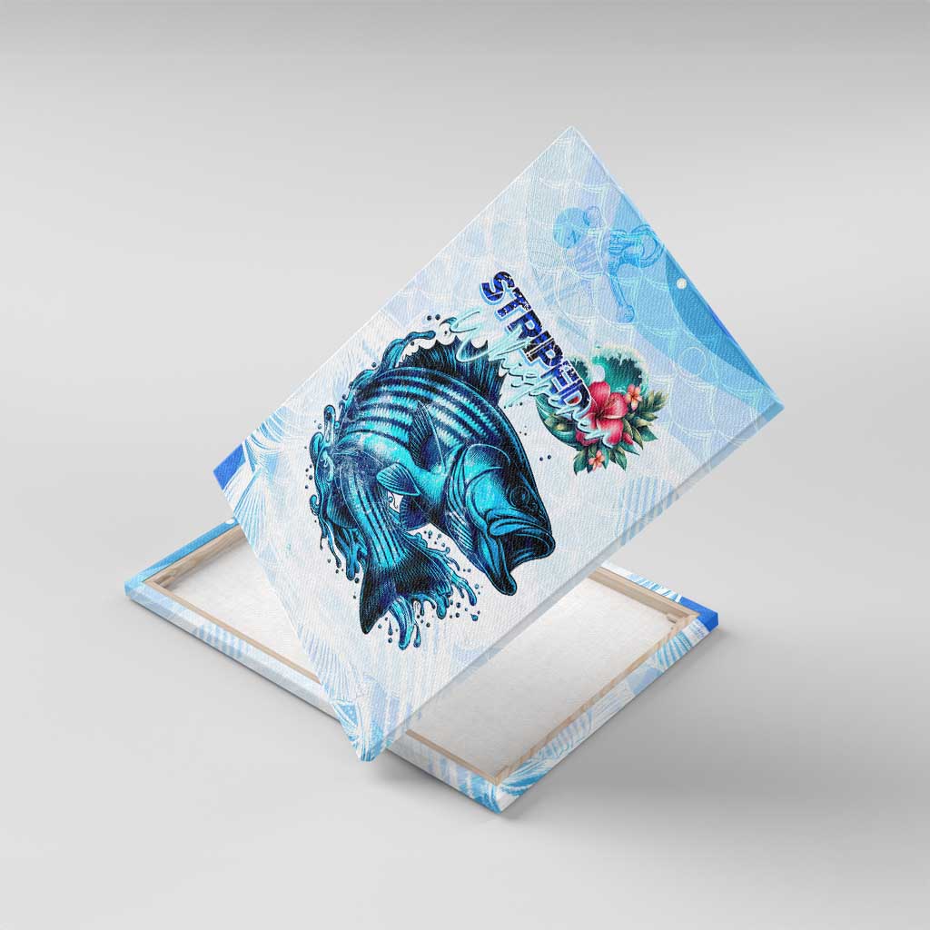 Striped Bass Whisperer Canvas Wall Art Tropical Wave Fishing Design - Wonder Print Shop