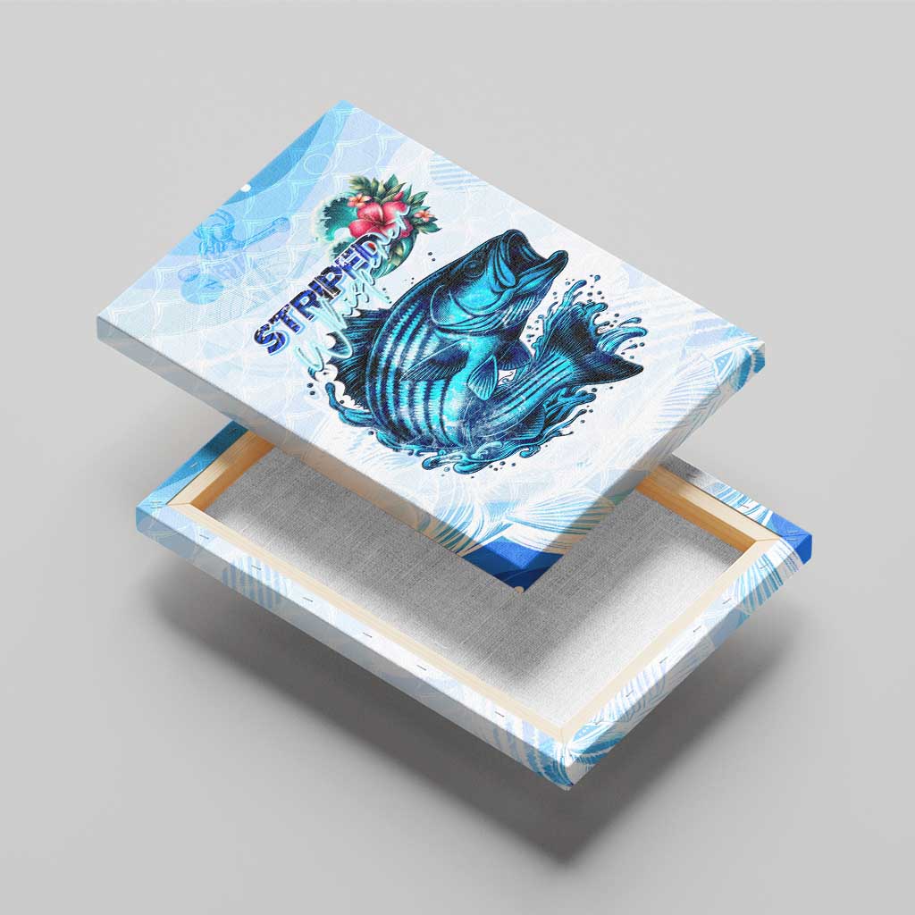 Striped Bass Whisperer Canvas Wall Art Tropical Wave Fishing Design - Wonder Print Shop