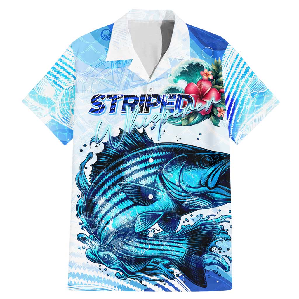 Striped Bass Whisperer Family Matching Mermaid Dress and Hawaiian Shirt Tropical Wave Fishing Design - Wonder Print Shop