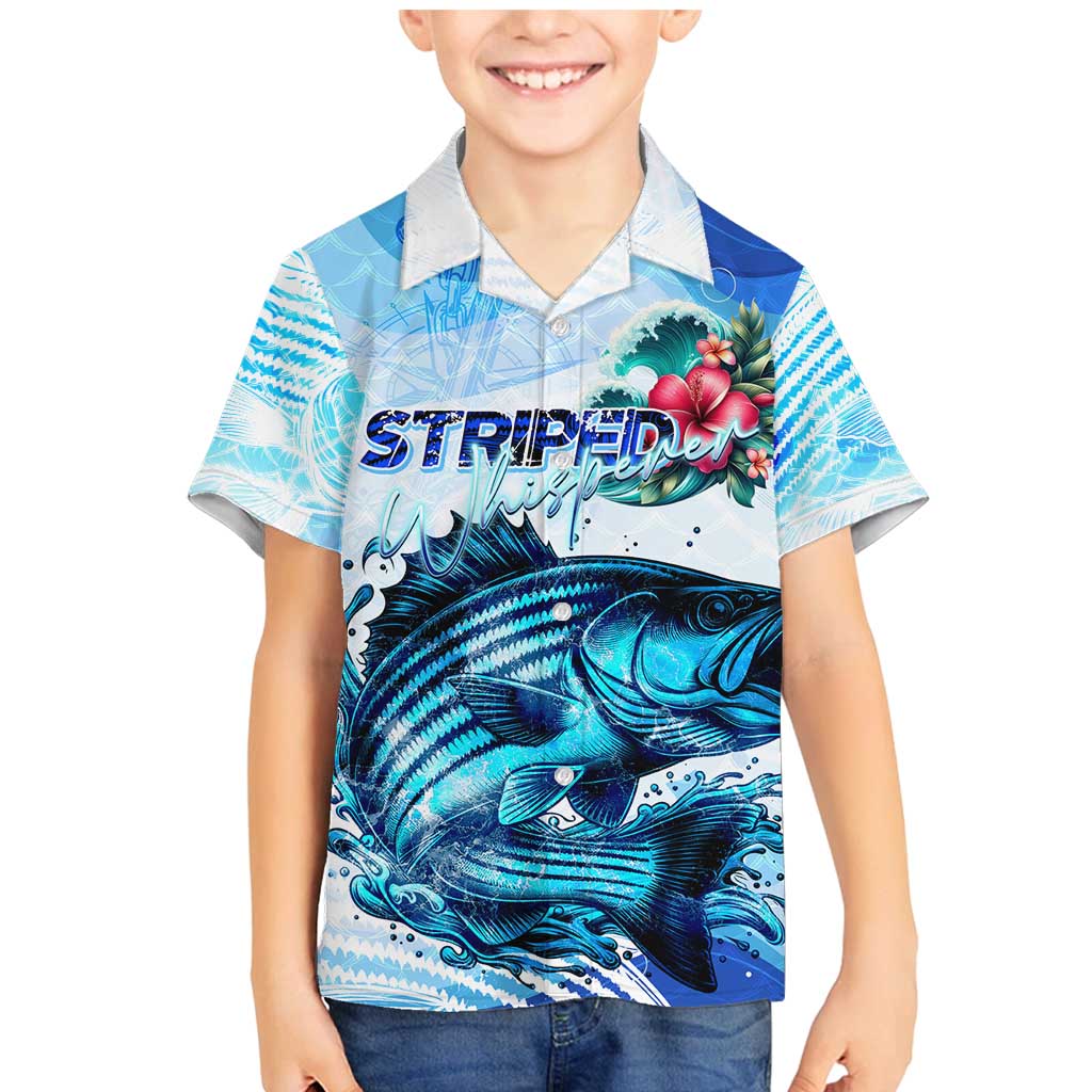 Striped Bass Whisperer Family Matching Mermaid Dress and Hawaiian Shirt Tropical Wave Fishing Design - Wonder Print Shop
