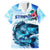 Striped Bass Whisperer Family Matching Puletasi and Hawaiian Shirt Tropical Wave Fishing Design - Wonder Print Shop