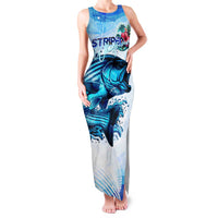 Striped Bass Whisperer Family Matching Tank Maxi Dress and Hawaiian Shirt Tropical Wave Fishing Design - Wonder Print Shop