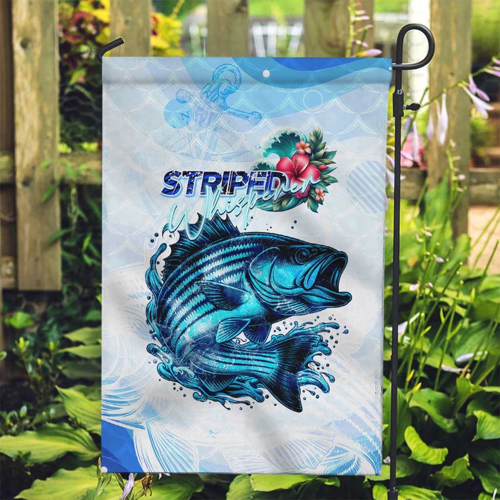 Striped Bass Whisperer Garden Flag Tropical Wave Fishing Design - Wonder Print Shop