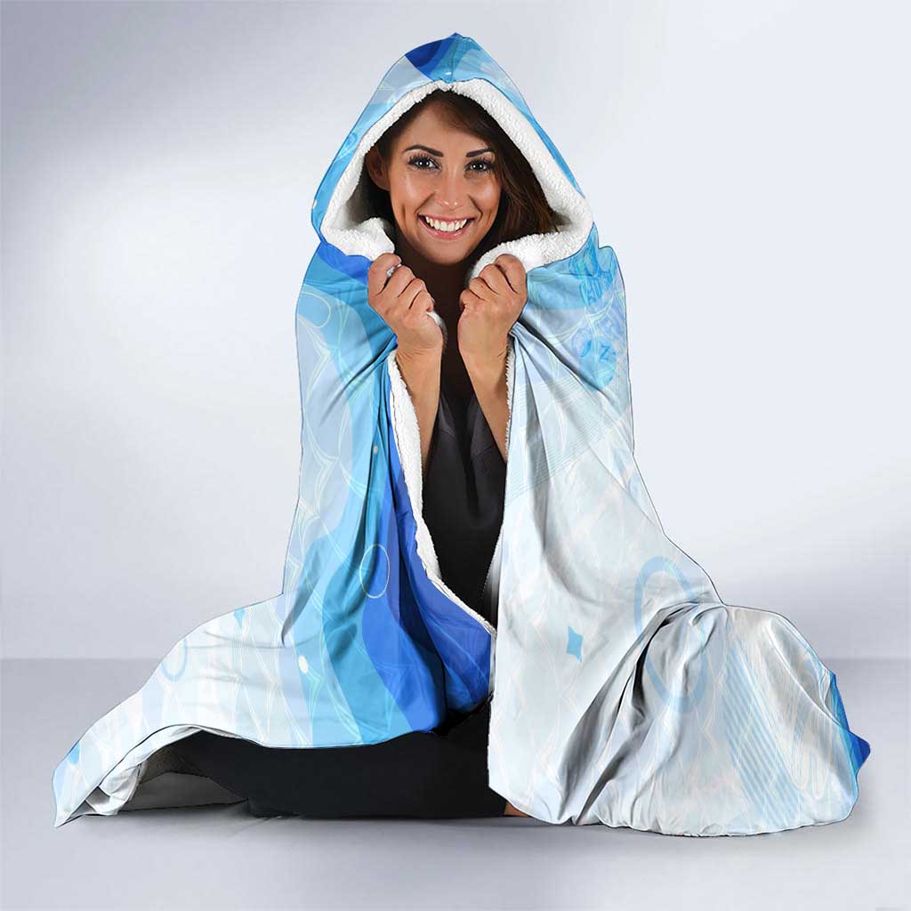 Striped Bass Whisperer Hooded Blanket Tropical Wave Fishing Design - Wonder Print Shop