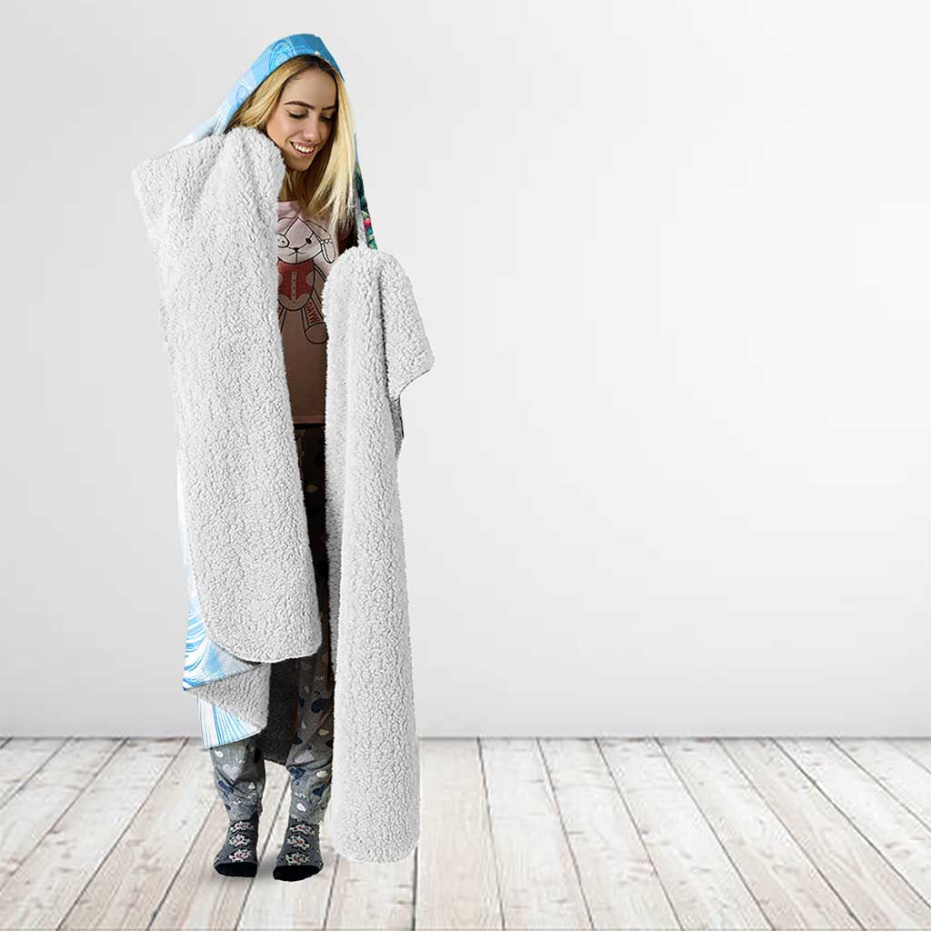 Striped Bass Whisperer Hooded Blanket Tropical Wave Fishing Design - Wonder Print Shop