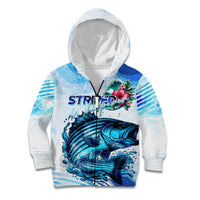 Striped Bass Whisperer Kid Hoodie Tropical Wave Fishing Design - Wonder Print Shop