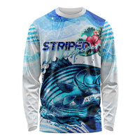 Striped Bass Whisperer Long Sleeve Shirt Tropical Wave Fishing Design - Wonder Print Shop