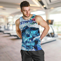 Striped Bass Whisperer Men Tank Top Tropical Wave Fishing Design - Wonder Print Shop