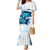 Striped Bass Whisperer Mermaid Dress Tropical Wave Fishing Design - Wonder Print Shop