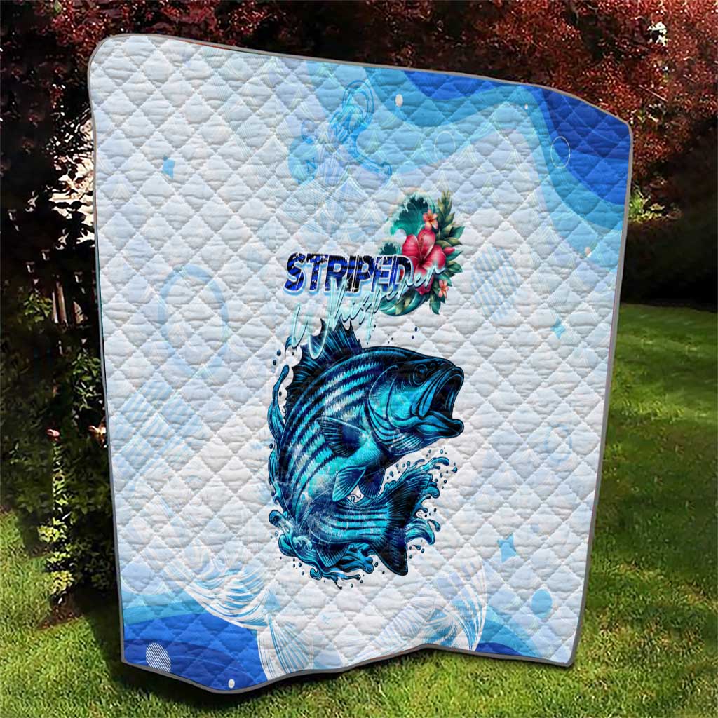 Striped Bass Whisperer Quilt Tropical Wave Fishing Design - Wonder Print Shop