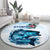 Striped Bass Whisperer Round Carpet Tropical Wave Fishing Design - Wonder Print Shop