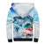 Striped Bass Whisperer Sherpa Hoodie Tropical Wave Fishing Design - Wonder Print Shop