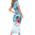 Striped Bass Whisperer Short Sleeve Bodycon Dress Tropical Wave Fishing Design - Wonder Print Shop