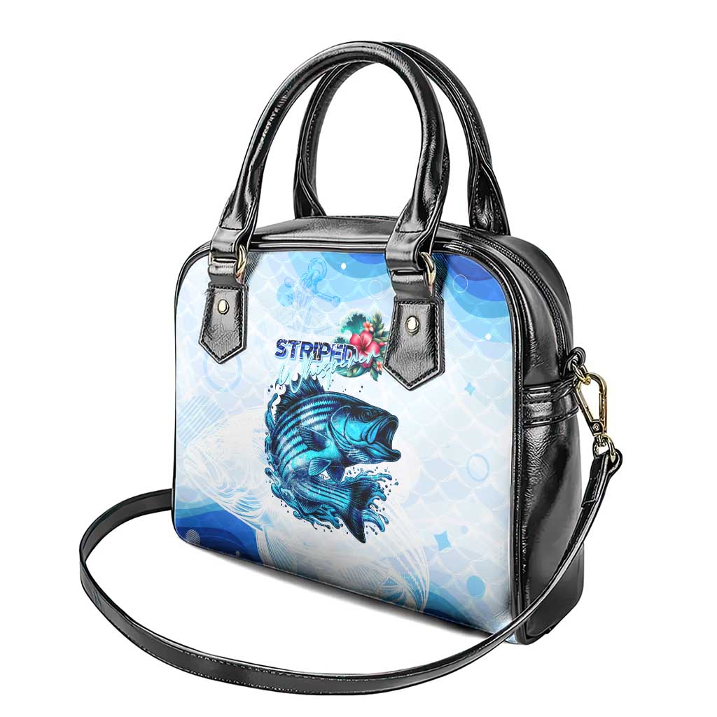 Striped Bass Whisperer Shoulder Handbag Tropical Wave Fishing Design - Wonder Print Shop