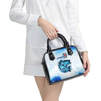 Striped Bass Whisperer Shoulder Handbag Tropical Wave Fishing Design - Wonder Print Shop