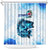 Striped Bass Whisperer Shower Curtain Tropical Wave Fishing Design - Wonder Print Shop