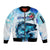 Striped Bass Whisperer Sleeve Zip Bomber Jacket Tropical Wave Fishing Design - Wonder Print Shop