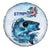 Striped Bass Whisperer Spare Tire Cover Tropical Wave Fishing Design - Wonder Print Shop