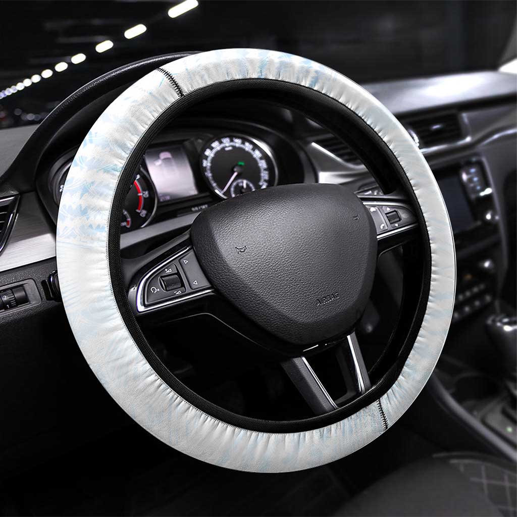 Striped Bass Whisperer Steering Wheel Cover Tropical Wave Fishing Design - Wonder Print Shop