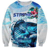 Striped Bass Whisperer Sweatshirt Tropical Wave Fishing Design - Wonder Print Shop