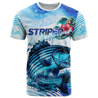 Striped Bass Whisperer T Shirt Tropical Wave Fishing Design - Wonder Print Shop