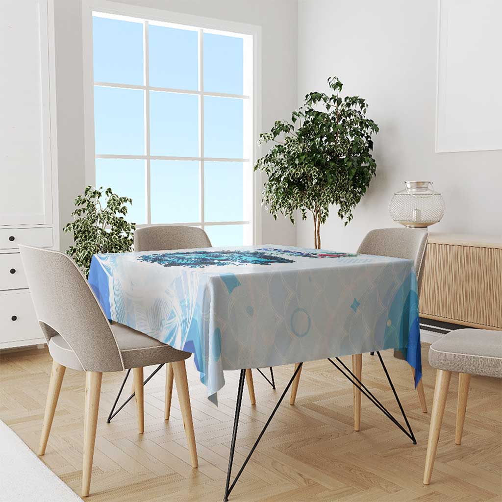 Striped Bass Whisperer Tablecloth Tropical Wave Fishing Design - Wonder Print Shop