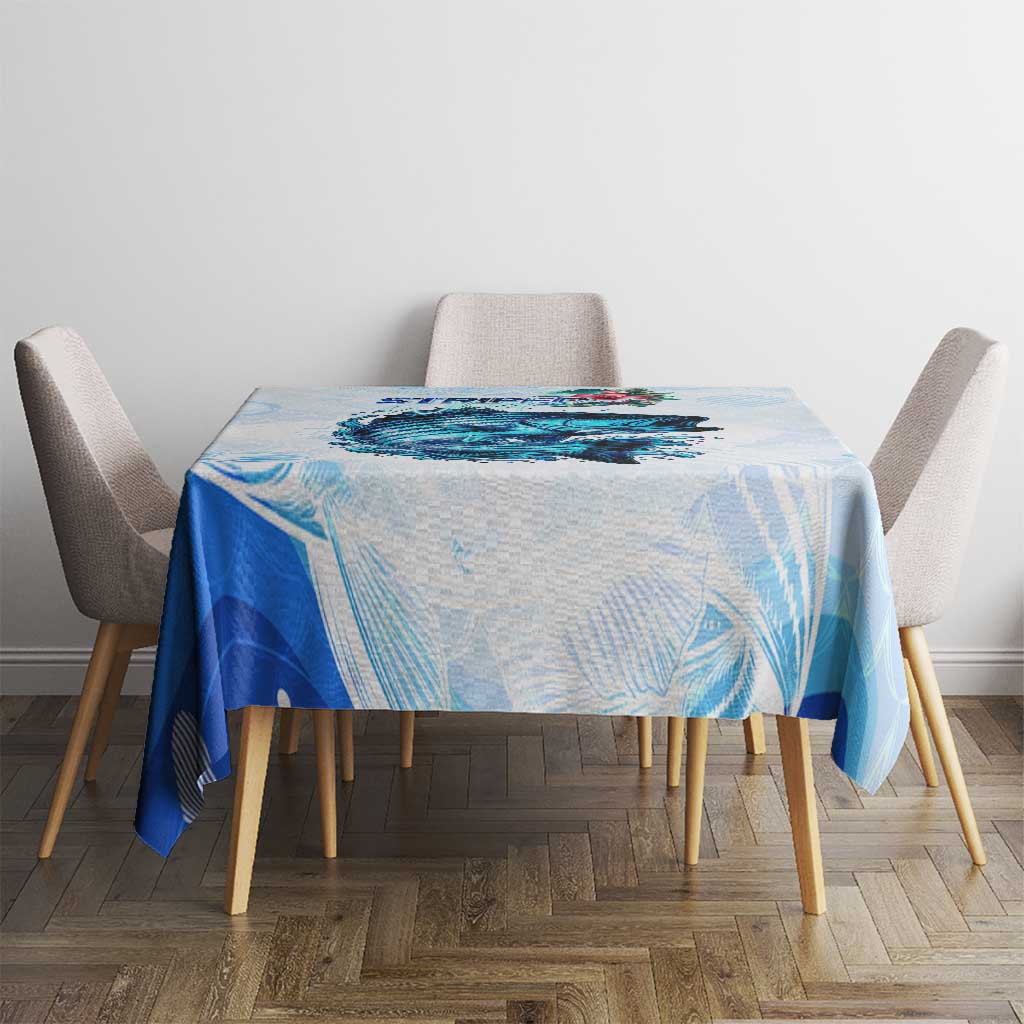 Striped Bass Whisperer Tablecloth Tropical Wave Fishing Design - Wonder Print Shop