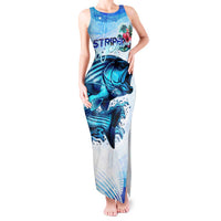 Striped Bass Whisperer Tank Maxi Dress Tropical Wave Fishing Design - Wonder Print Shop