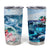 Striped Bass Whisperer Tumbler Cup Tropical Wave Fishing Design - Wonder Print Shop