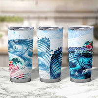 Striped Bass Whisperer Tumbler Cup Tropical Wave Fishing Design - Wonder Print Shop