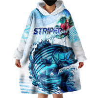 Striped Bass Whisperer Wearable Blanket Hoodie Tropical Wave Fishing Design - Wonder Print Shop