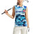 Striped Bass Whisperer Women Sleeveless Polo Shirt Tropical Wave Fishing Design - Wonder Print Shop