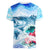 Striped Bass Whisperer Women V-Neck T-Shirt Tropical Wave Fishing Design - Wonder Print Shop
