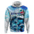 Striped Bass Whisperer Zip Hoodie Tropical Wave Fishing Design - Wonder Print Shop