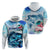 Striped Bass Whisperer Zip Hoodie Tropical Wave Fishing Design - Wonder Print Shop