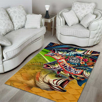 Bass Fishing Area Rug Tropical Explosion Angler Design - Wonder Print Shop
