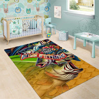 Bass Fishing Area Rug Tropical Explosion Angler Design - Wonder Print Shop