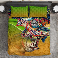 Bass Fishing Bedding Set Tropical Explosion Angler Design - Wonder Print Shop