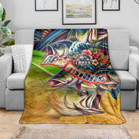 Bass Fishing Blanket Tropical Explosion Angler Design - Wonder Print Shop