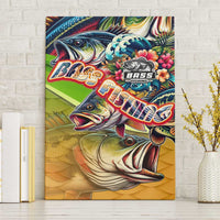 Bass Fishing Canvas Wall Art Tropical Explosion Angler Design - Wonder Print Shop