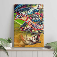 Bass Fishing Canvas Wall Art Tropical Explosion Angler Design - Wonder Print Shop