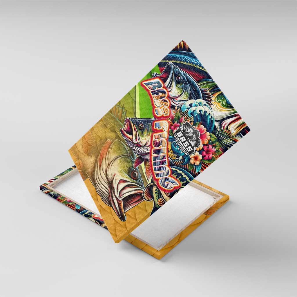Bass Fishing Canvas Wall Art Tropical Explosion Angler Design - Wonder Print Shop