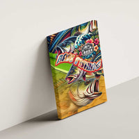 Bass Fishing Canvas Wall Art Tropical Explosion Angler Design - Wonder Print Shop