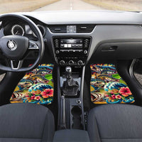Bass Fishing Car Mats Tropical Explosion Angler Design - Wonder Print Shop