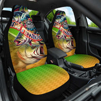 Bass Fishing Car Seat Cover Tropical Explosion Angler Design - Wonder Print Shop